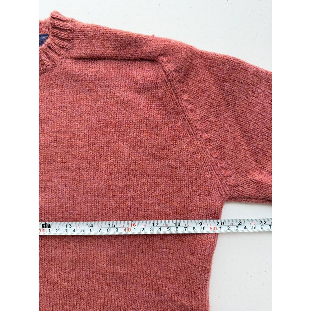 Vintage Hunting Horn 100% Wool Sweater Pink Marled Crewneck Medium 80s 90s - Picture 7 of 7